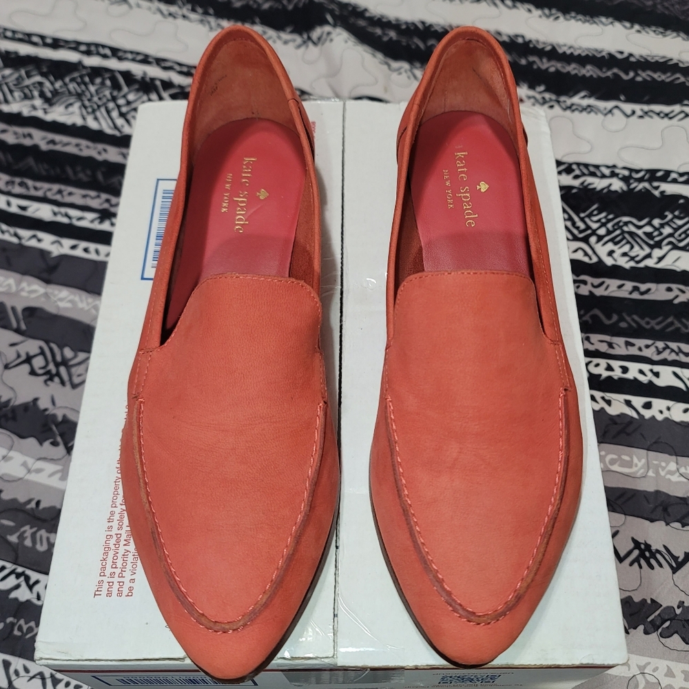 Kate Spade NY Women Carima Suede Coral Loafer Slip On Shoes Sz 8M EUC